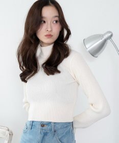 WEGO 【2025年秋冬新作】リブハイネックショートニット