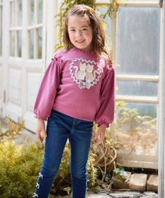 ANY KIDS ネコシルエット裏毛トレーナー