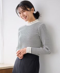 ANY L 【洗濯機可】ウォームニットフリルプルオーバー