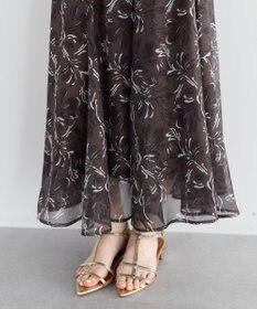 YECCA VECCA ボタニカル柄シアーロングスカート