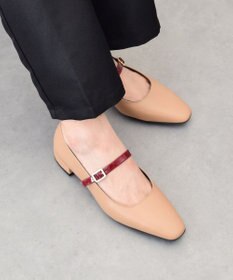 INTER-CHAUSSURES 【FABIO RUSCONI】スクエアトウワンストラップパンプス