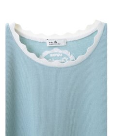 earth music&ecology バイカラースカラッププルオーバー