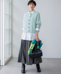 23区 S 【洗える】カシミヤブレンド ケーブルニットカーディガン