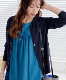 Tiaclasse L 【小倉優子さん着用】【洗える】サマーニットショートパーカー