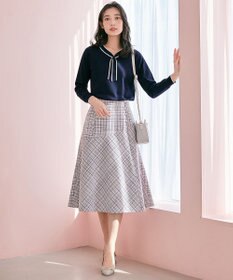 ANY SIS 【洗える】ライトツイード調 スカート