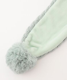 ANY KIDS ポンポン付き ケーブル マフラー