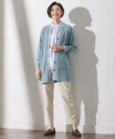 J.PRESS LADIES 【洗える】ORGANIC GASS COTTON キーネック カーディガン