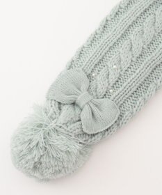 ANY KIDS ポンポン付き ケーブル マフラー