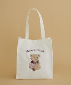 Maison de FLEUR ベア刺繍スクエアトートバッグ