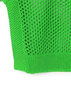 BEIGE， 【洗える】ALOE / コットンメッシュ半袖クルーネックニット