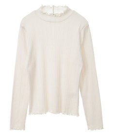 earth music&ecology ランダムチェーンリブハイネックプルオーバー