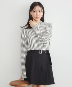 earth music&ecology ランダムチェーンリブハイネックプルオーバー