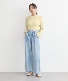 earth music&ecology ランダムチェーンリブハイネックプルオーバー