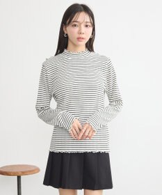 earth music&ecology ランダムチェーンリブハイネックプルオーバー