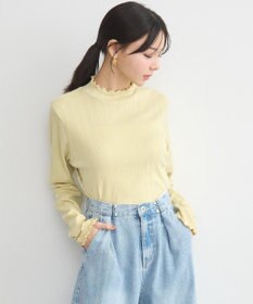 earth music&ecology ランダムチェーンリブハイネックプルオーバー