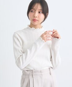 earth music&ecology ランダムチェーンリブハイネックプルオーバー