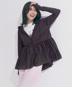 UNFILO 【VERY掲載】ラッシュガード ペプラムフーディ チャコール