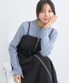 earth music&ecology ランダムチェーンリブハイネックプルオーバー