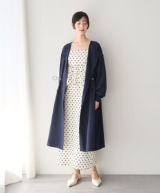 YECCA VECCA ノーカラーラペルロングコート