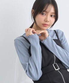 earth music&ecology ランダムチェーンリブハイネックプルオーバー