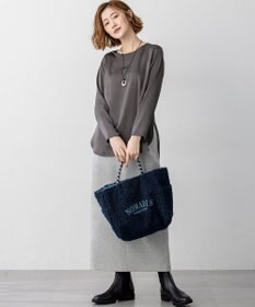 23区 L 【洗える】サテン ロングスリーブ Tシャツ