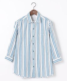 JOSEPH ABBOUD 【1枚で2通りの着こなし】オーガニックコットンリバーシブル 七分袖シャツ