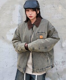 WEGO 【ユニセックス着用ITEM/MLサイズ展開】ワーカーズキルティングZIPジャケット