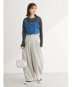 Green Parks 配色ステッチシアーリブプルオーバー