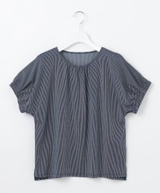 J.PRESS LADIES 【WEB限定カラーあり・洗える】ストライプジャージー フレンチスリーブ カットソー