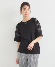 earth music&ecology フレア袖レースプルオーバー