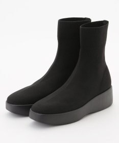 steppi 【防水/洗える】プラットフォーム ストレッチブーツ ブラック