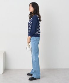 earth music&ecology 　透かし編みボーダーカーディガン