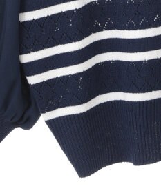 earth music&ecology 　透かし編みボーダーカーディガン