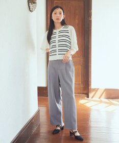 earth music&ecology 　透かし編みボーダーカーディガン