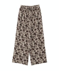 YECCA VECCA アートプリントスリットワイドパンツ