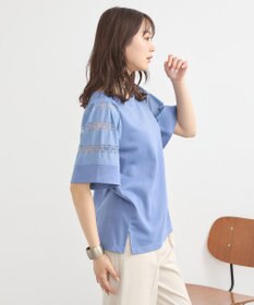 earth music&ecology フレア袖レースプルオーバー