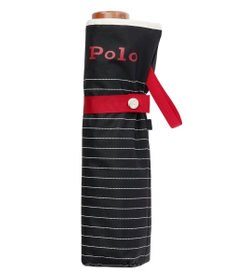 MOONBAT POLO RALPH LAUREN 晴雨兼用日傘 折りたたみ傘 ボーダー×パイピング／一級遮光 遮熱 UV