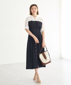 YECCA VECCA ハーフスリーブベアドッキングワンピース