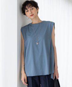 23区 L 【洗える】コンパクトヤーン フレアデザイン ノースリーブ カットソー