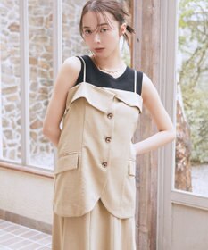 earth music&ecology 【セットアップ対応】フラップボタンビスチェ