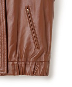 BEIGE， 【andGIRL 秋号掲載】CLYDE / ステッチデザインラムレザーブルゾン