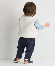 MIKI HOUSE HOT BISCUITS 【80-120cm】 カラフルビーンズ 裏ボアフリース リバーシブル総柄ベスト