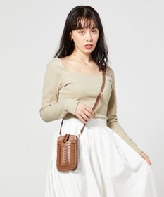 LA BAGAGERIE 【veganview】v piece mesh smartphone shoulder bag
