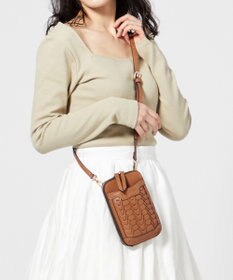 LA BAGAGERIE 【veganview】v piece mesh smartphone shoulder bag