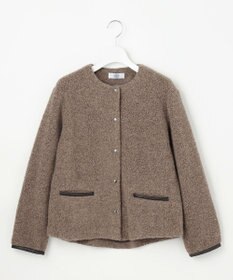 J.PRESS LADIES 【WEB限定】パイルジャージー ノーカラー ブルゾン