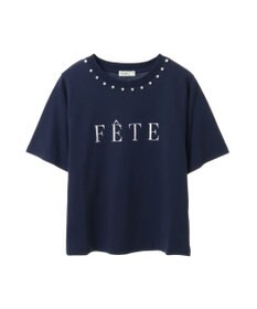 earth music&ecology 襟パール刺繍ロゴＴシャツ