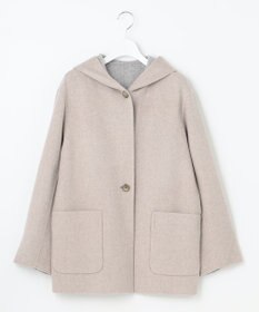 J.PRESS LADIES 【リバーシブル】ウールナイロン リバー フーデッドコート