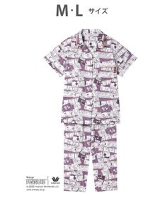 WACOAL ワコール_リラックス＆スリープ パジャマ 5分袖 半袖 8分丈 綿100%(本体) PEANUTS スヌーピー レディース FDT157 /ワコール