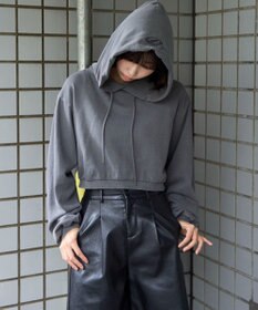 WEGO ピグメントショートグラフィックプルパーカー