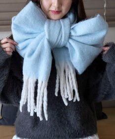 WEGO 【マフラー/ユニセックス着用】ワイドフリンジストール